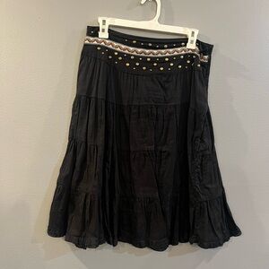 Angie Black A-Line Skirt with Embellishments size large
